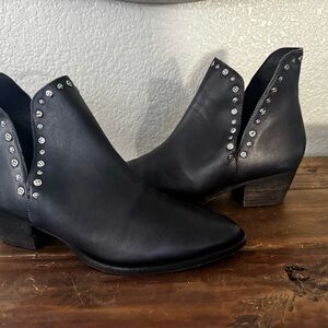 Lucky Brand Black Ankle Booties with Silver Studs